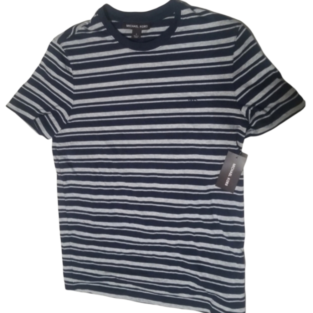 Michael Kors Navy Sttiped shirt